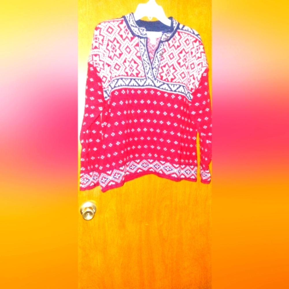 LL Bean Nordic Fair Isle Sweater M